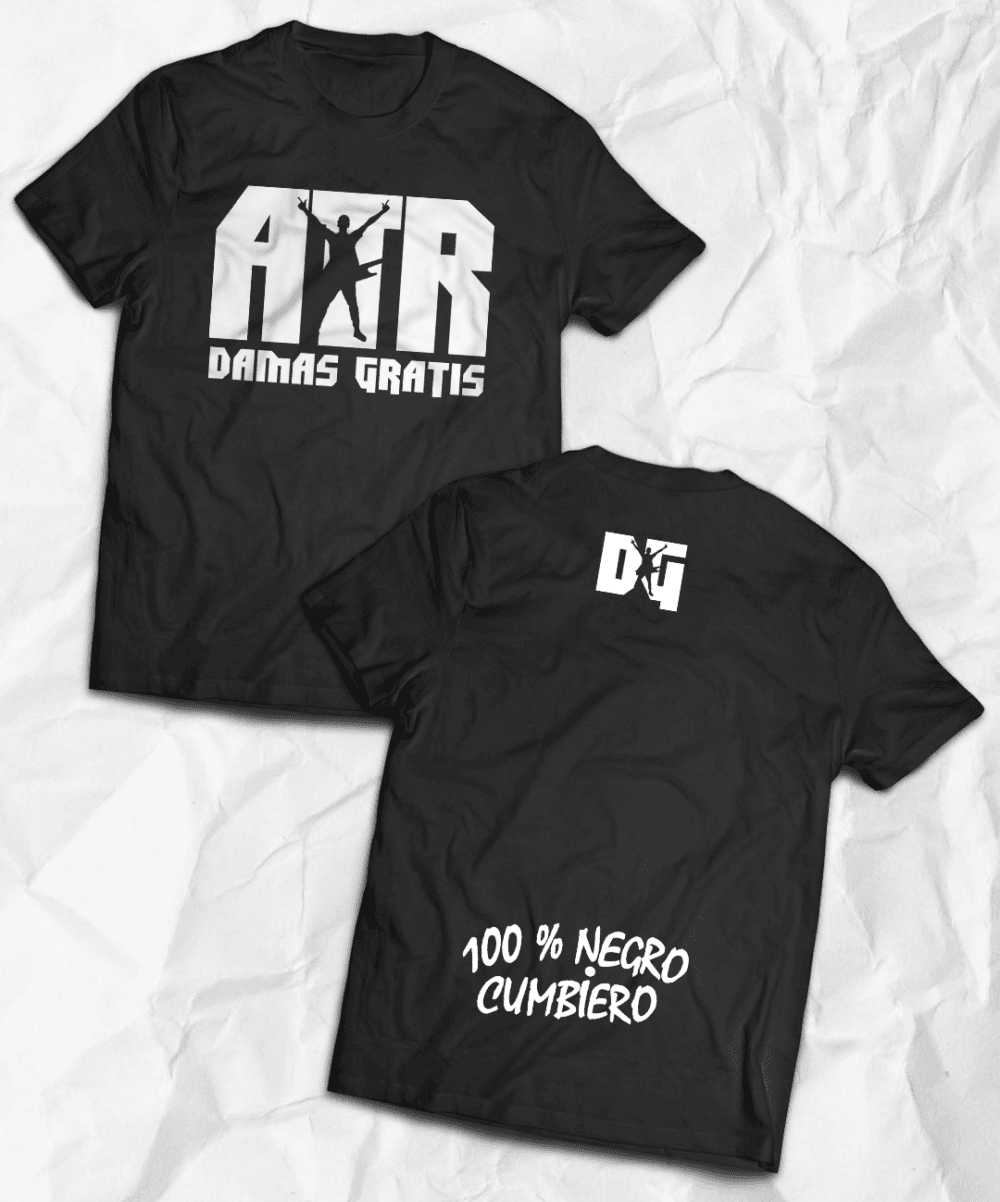 polera atr dg 100% negro cumbiero