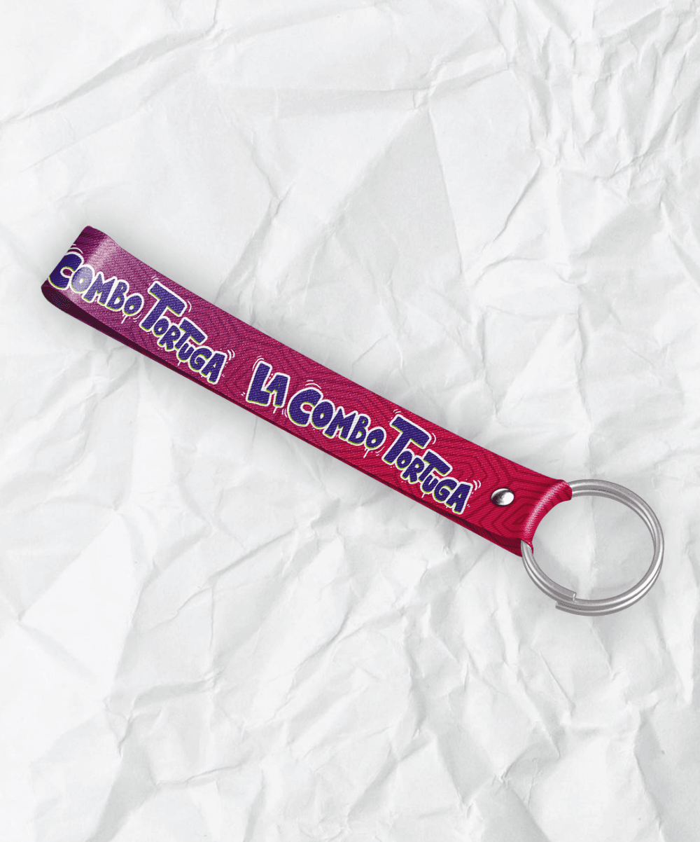 Lanyard llavero La Combo Tortuga Fucsia