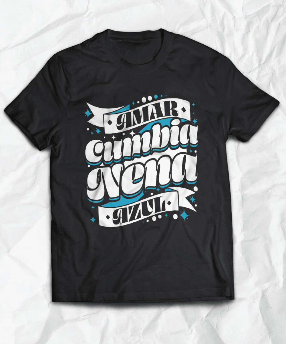 POLERA AMAR AZUL CUMBIA NENA