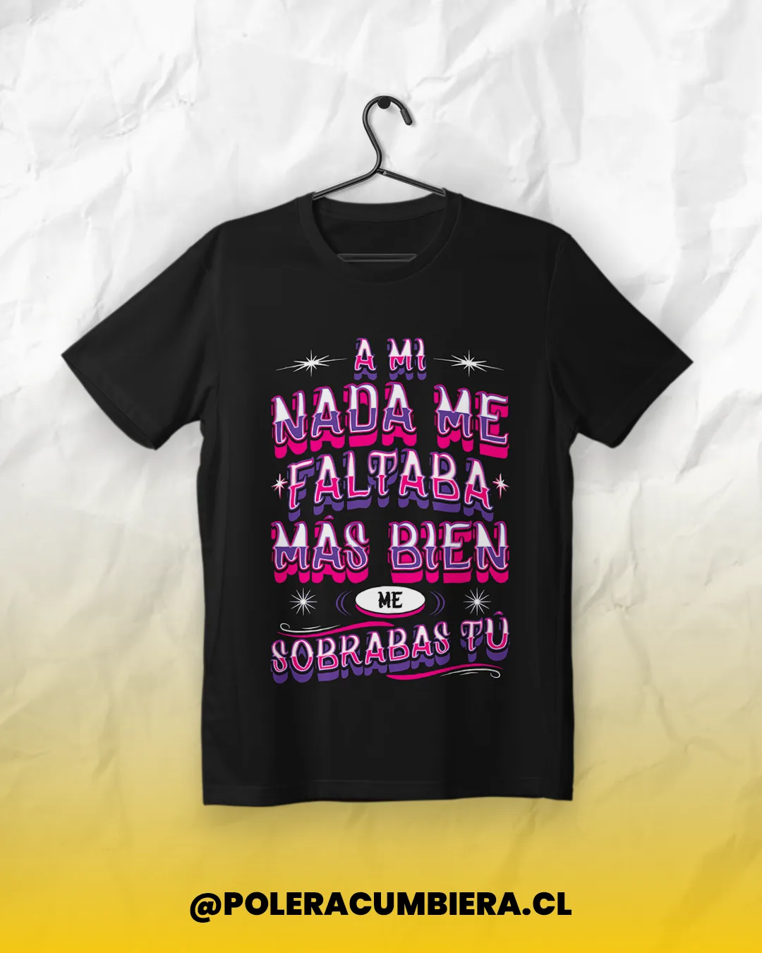 Polera - Me Sobrabas Tú - Fucsia, L, moda cumbiera