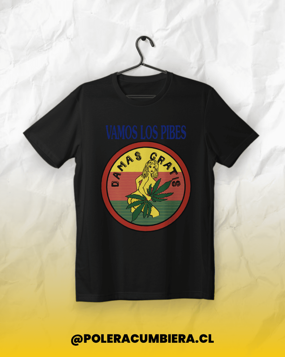 Polera Vamos los Pibes - Damas Gratis - Negro, L, camiseta cumbiera