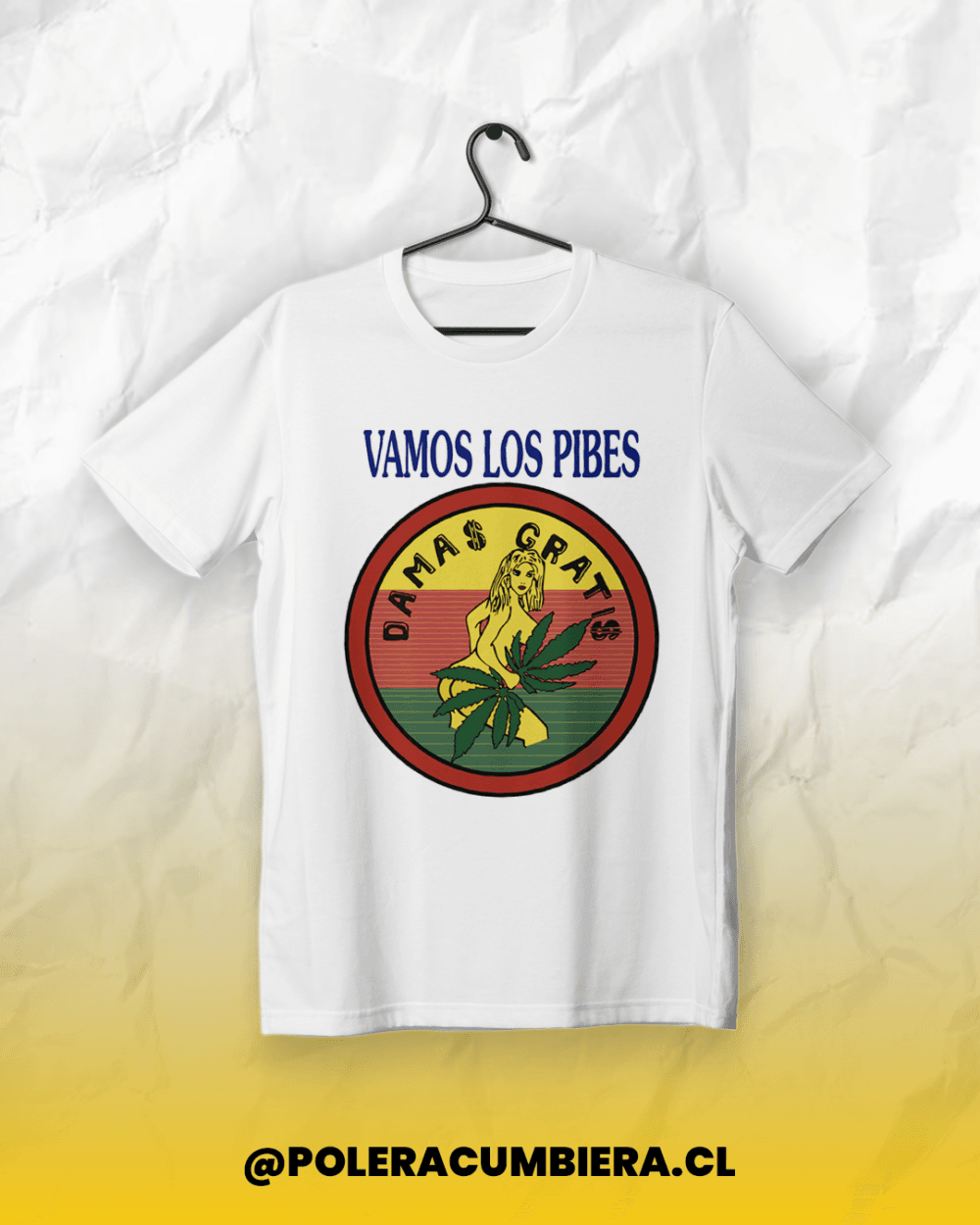 Polera Vamos los Pibes - Damas Gratis - Blanco, L, polera cumbiera