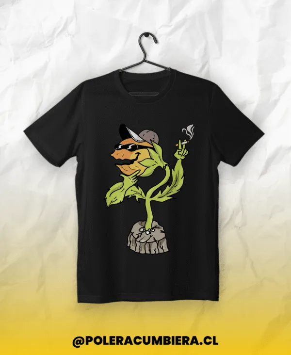 polera negra flor de piedra
