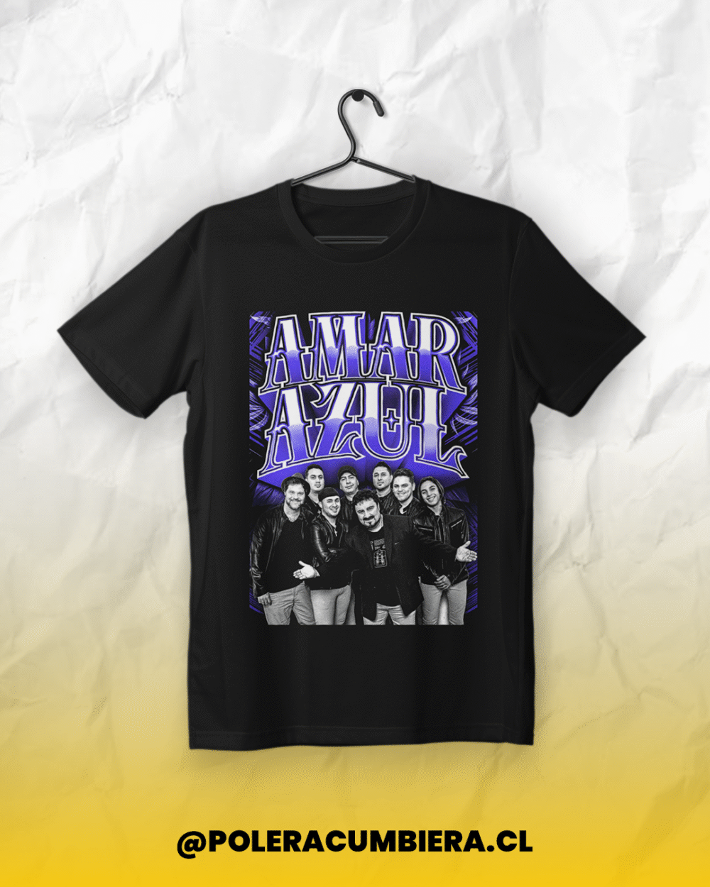 POLERA NEGRA AMAR AZUL
